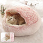 Plush Cave Bed for Cats and Small Dogs | Cozy Warm Soft Design