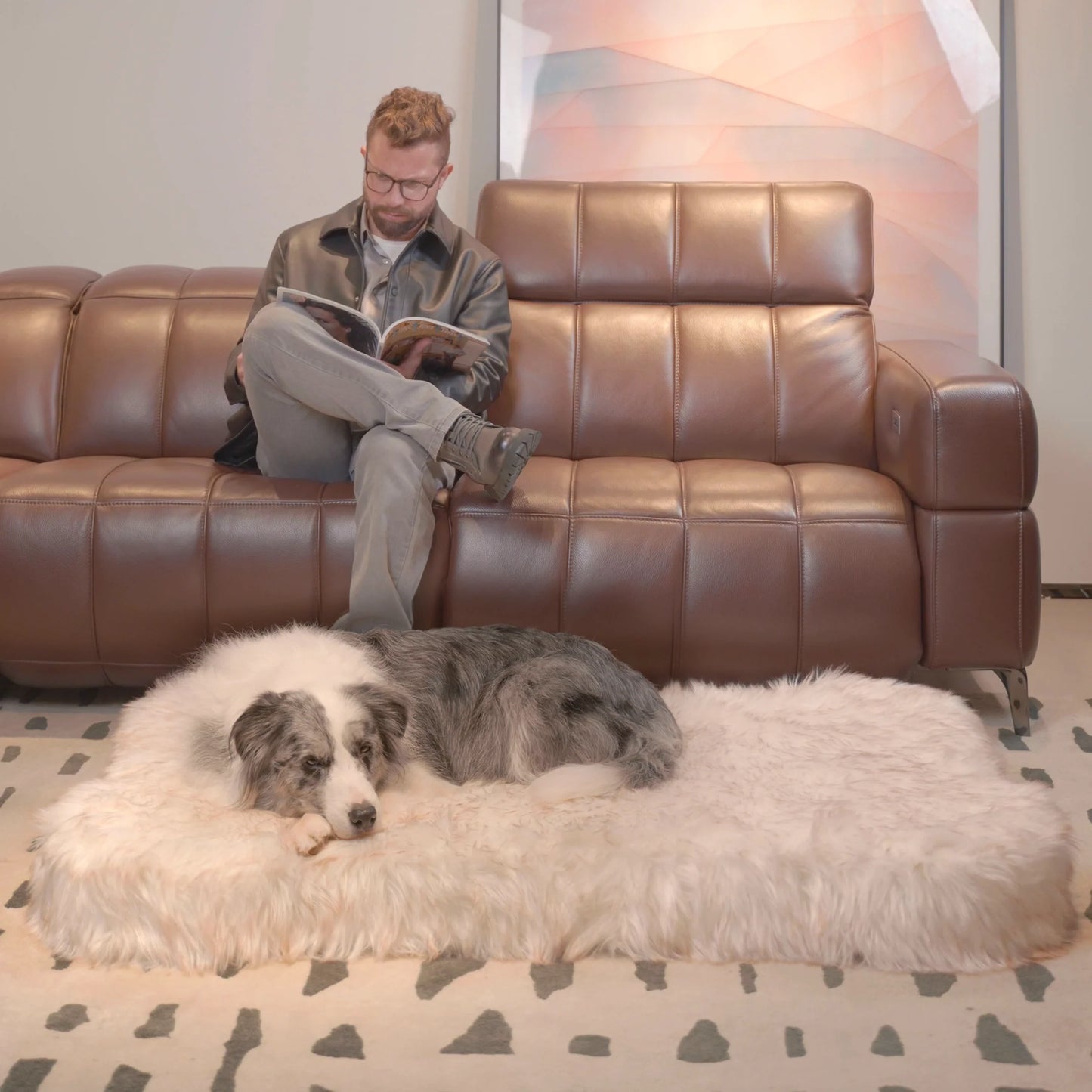 Faux Fur Orthopedic Dog Bed | Comfortable Supportive Bone Shape
