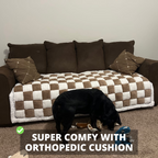 2-in-1 Furniture Protector Dog Bed | Thick Orthopedic Padding Non-Slip