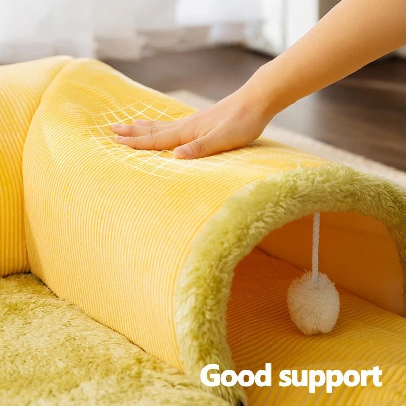 Warm Thickened Pet Nest | Cozy Cat Tunnel Bed for Comfort and Security
