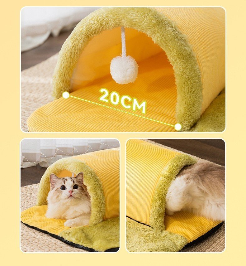 Warm Thickened Pet Nest | Cozy Cat Tunnel Bed for Comfort and Security