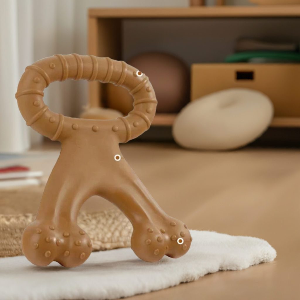 Beef Flavor Rubber Teething Toy | Anxiety Relief | Dental Cleaning