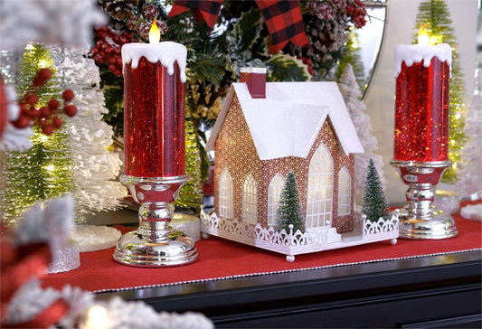 Christmas LED Candle Lights With Glitter