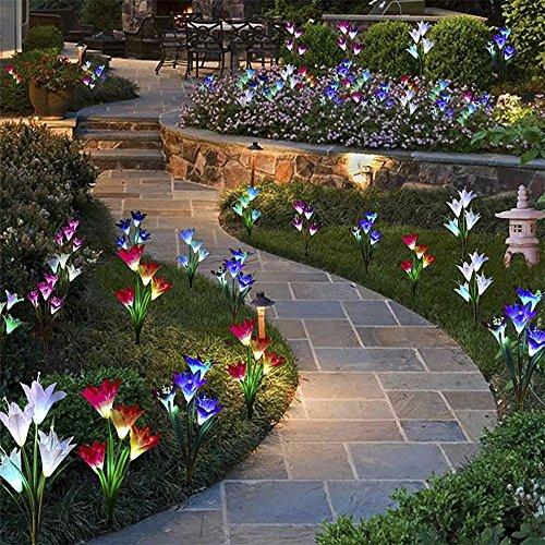 Solar powered garden deals flowers