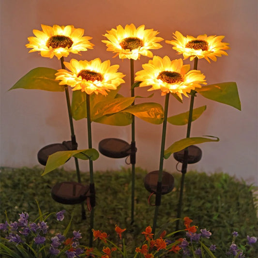 Solar Powered Sunflower Lights