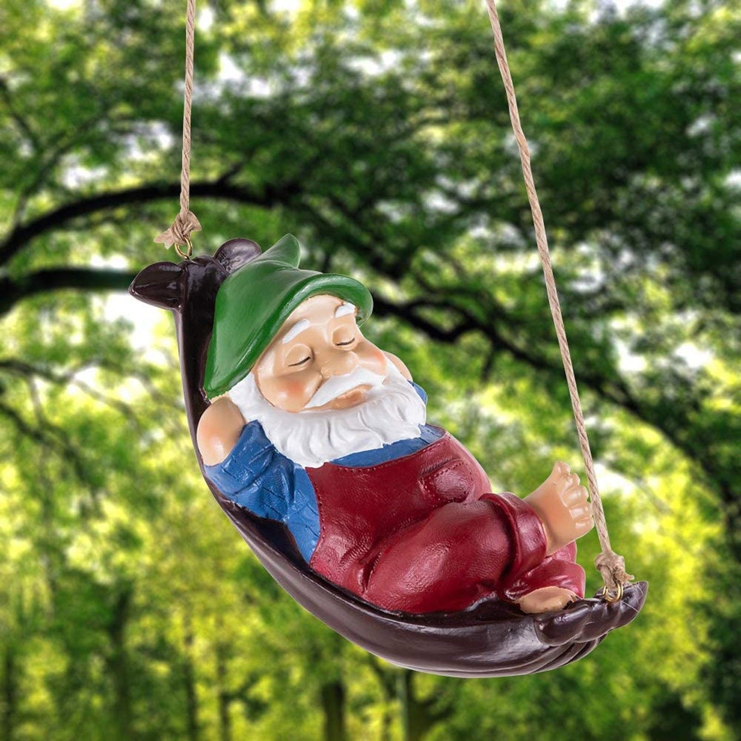Grandad Gnome Swinging On Hammock