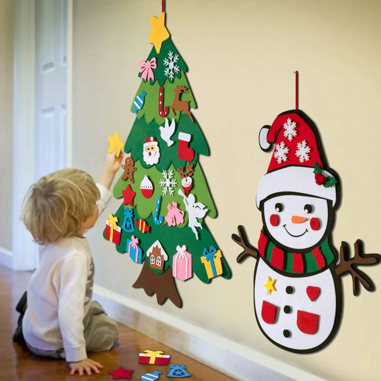 Kids Christmas Tree with Lights + Free Snowman