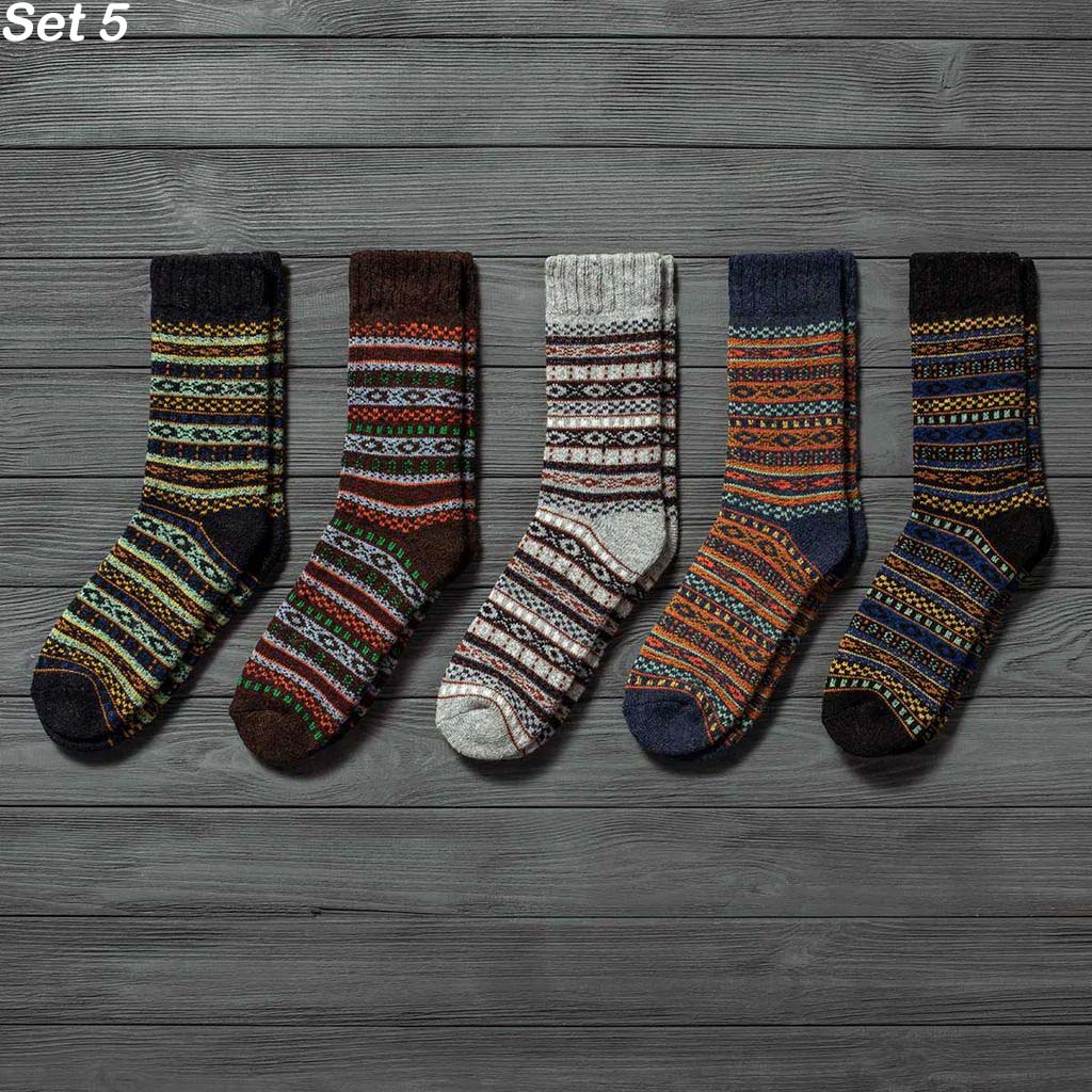 Warm Nordic Socks (5 Pairs Per Set) One Size Fits All