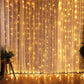 Christmas Curtain Lights With Hooks + Remote Control